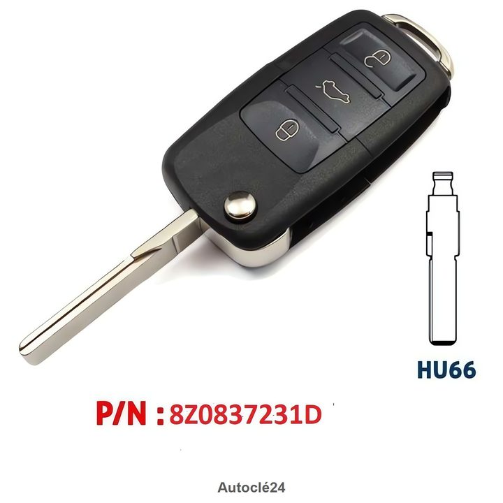 Clé Télécommande Compatible pour Audi A4 (2002–2005)