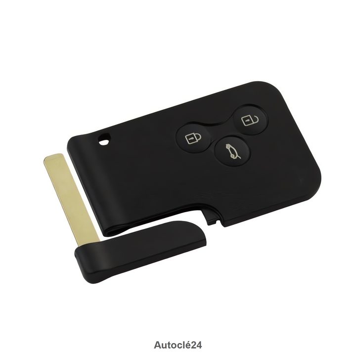 Coque clé Compatible Coque Renault carte 3 boutons noire