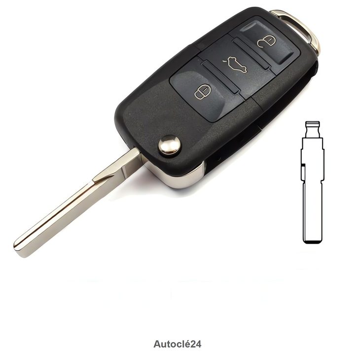 Clé Télécommande Compatible pour Audi A3 (2002–2006)