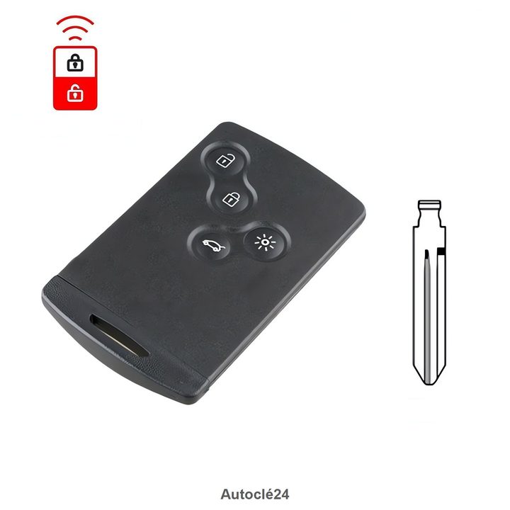Clé Carte Télécommande Compatible pour Renault Koleos (2008-2016) NSN14
