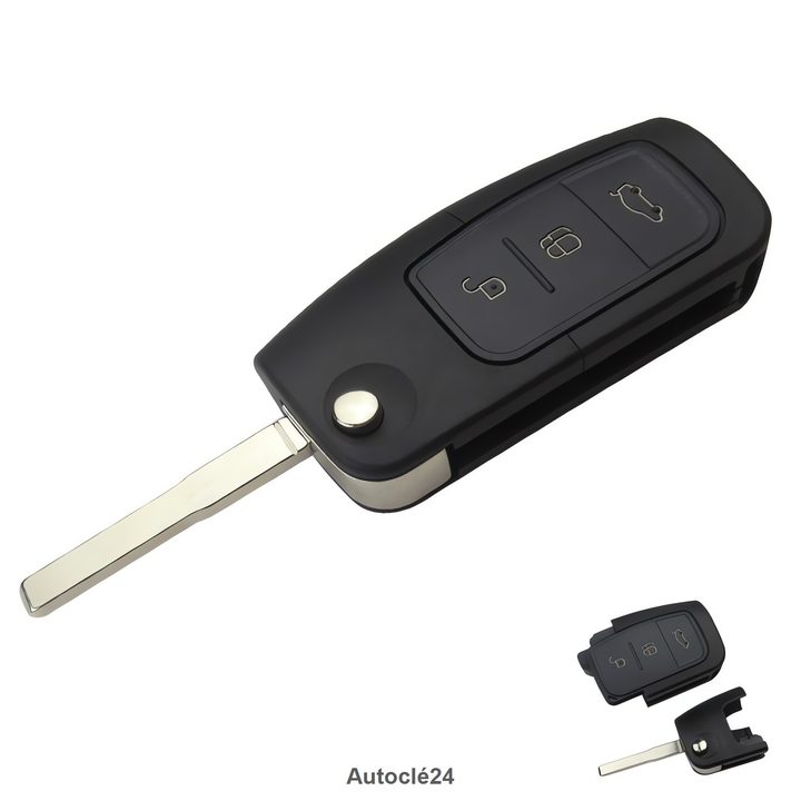 Coque Clé Compatible pour Ford - Pile sur coque