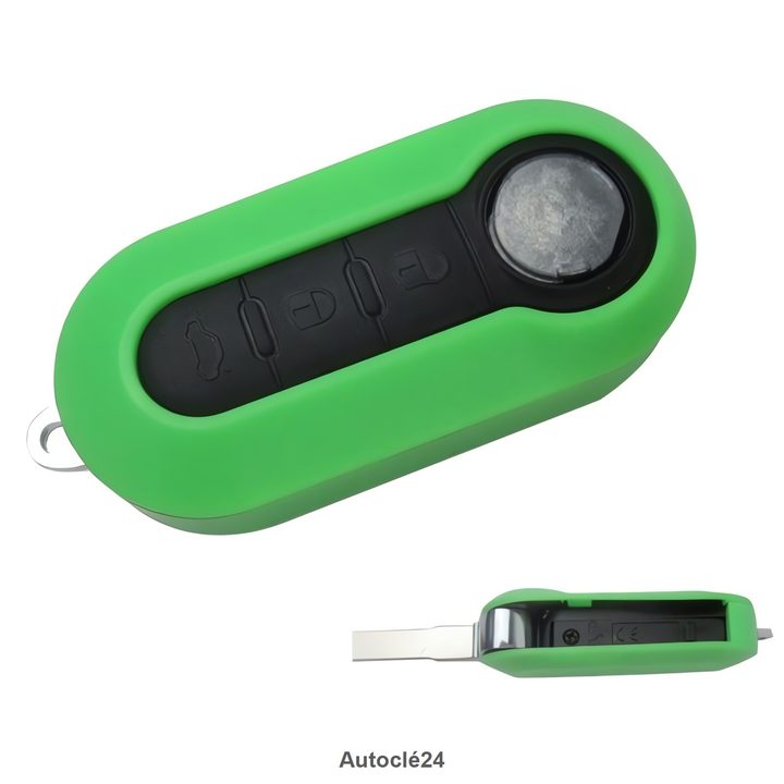Coque Clé Compatible pour Fiat - Tiroir Pile VERT