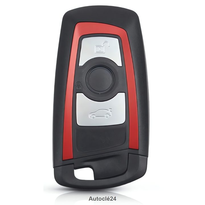 Coque de clé compatible BMW (pile sur coque, rouge)