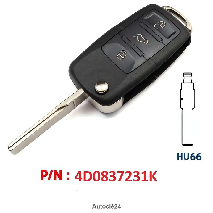Clé Télécommande Compatible pour Audi TT (2002–2006)