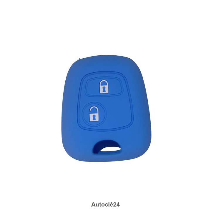 Housse Silicone Compatible pour Clé Droite Citroën Peugeot DS | 2 Boutons | 19503 | Plusieurs Couleurs Disponibles
