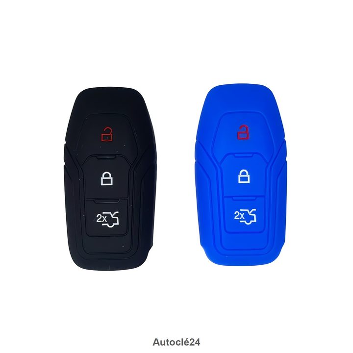 Housse Silicone Compatible pour Ford Mains Libres | 3 Boutons | 19523 | Plusieurs Couleurs Disponibles