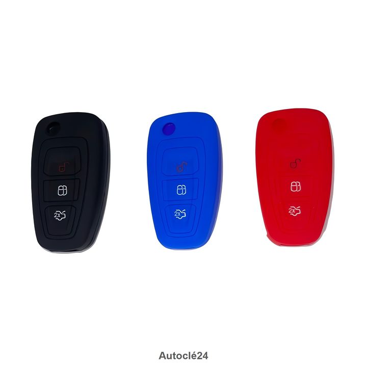 Housse Silicone Compatible pour Ford Mains Libres | 3 Boutons | 19522 | Plusieurs Couleurs Disponibles