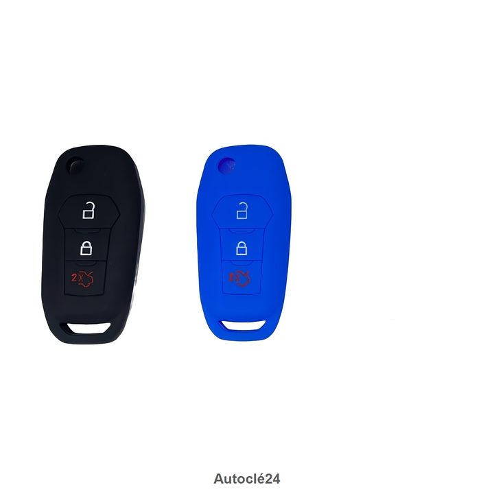 Housse Silicone Compatible pour Ford | 3 Boutons | 19524 | Plusieurs Couleurs Disponibles