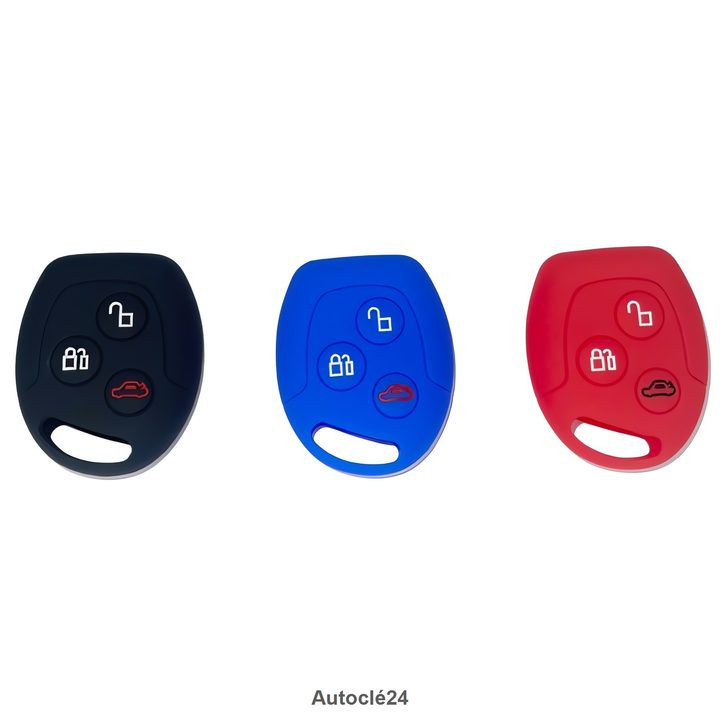 Housse Silicone Compatible pour Ford | 3 Boutons | 19525 | Plusieurs Couleurs Disponibles