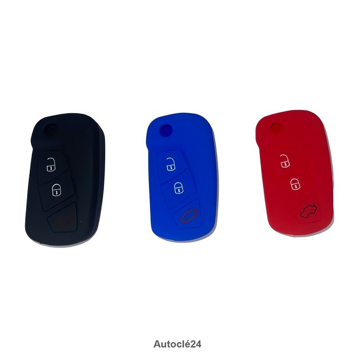 Housse Silicone Compatible pour Fiat | 3 Boutons | 19527 | Plusieurs Couleurs Disponibles