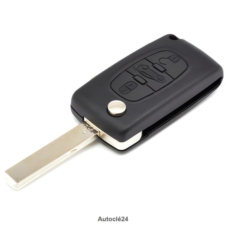 Coque Clé Compatible pour Citroen C5 de 2009 à 2017 - Pile Coque - HU83 - 3 Boutons Phare