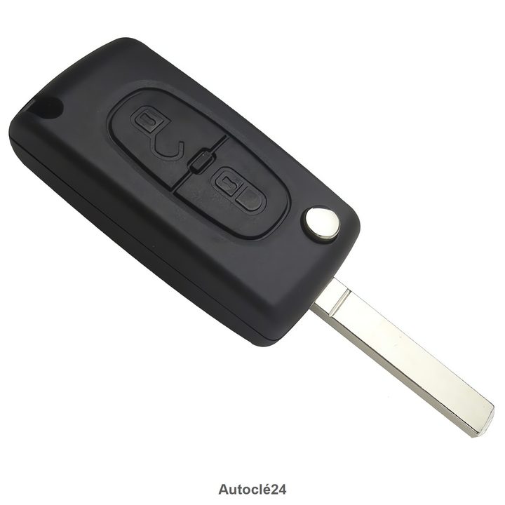 Coque clé compatible pour Citroen Berlingo de 2008 à 2015 - 2 Boutons - Pile sur coque - Lame VA2