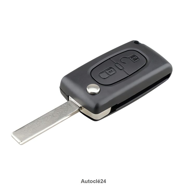 Coque Clé Compatible pour Citroen C8 de 2005 à 2014 - 2 Boutons - Pile sur coque - HU83