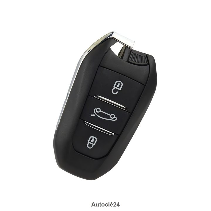 Coque clé Compatible pour Peugeot 308 de 2013 à 2019 - 3 Boutons Coffre - Pile sur coque(CR2032) - Lame HU83