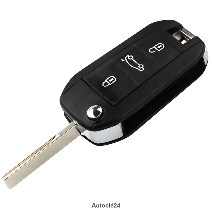Coque Clé Compatible pour Peugeot 308 SW de 2008 à 2013 - Pile sur circuit - 3 Boutons Coffre