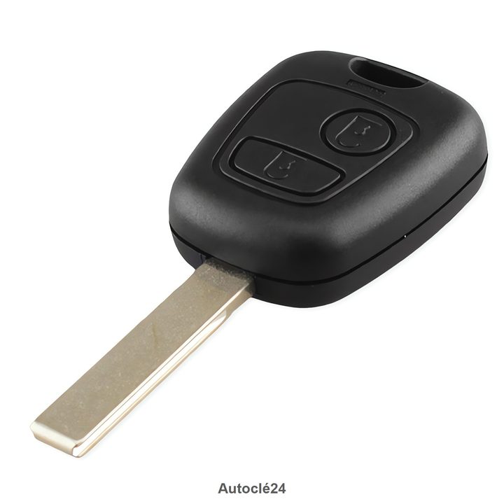 Coque Clé Compatible pour Peugeot 307 de 2001 à 2005 - 2 Boutons - Pile sur circuit(CR2016) - Lame HU83